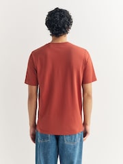 Orange Marl Regular Fit Essential Crew Neck Cotton T-Shirt - Image 2 of 7