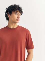 Orange Marl Regular Fit Essential Crew Neck Cotton T-Shirt - Image 4 of 7
