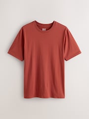 Orange Marl Regular Fit Essential Crew Neck Cotton T-Shirt - Image 5 of 7