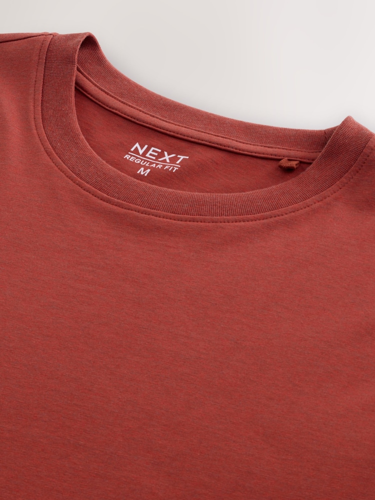 Orange Marl Regular Fit Essential Crew Neck Cotton T-Shirt - Image 7 of 7 Orange Marl Regular Fit Essential Crew Neck Cotton T-Shirt - Image 7 of 7