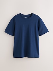 Deep Blue Regular Fit Essential Crew Neck Cotton T-Shirt - Image 5 of 7