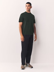 Green Dark Regular Fit Essential Crew Neck Cotton T-Shirt - Image 2 of 7