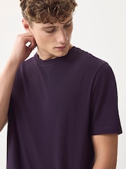 Purple Regular Fit Essential Crew Neck Cotton T-Shirt - Image 4 of 7