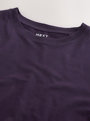 Purple Regular Fit Essential Crew Neck Cotton T-Shirt - Image 7 of 7