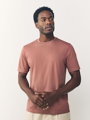 Pink Regular Fit Essential Crew Neck Cotton T-Shirt - Image 1 of 7