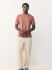 Pink Regular Fit Essential Crew Neck Cotton T-Shirt - Image 2 of 7