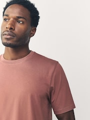 Pink Regular Fit Essential Crew Neck Cotton T-Shirt - Image 4 of 7
