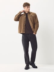 Brown Marl Slim Fit Essential Crew Neck Cotton T-Shirt - Image 2 of 4
