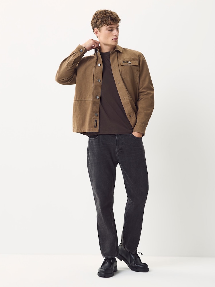 Brown Marl Slim Fit Essential Crew Neck Cotton T-Shirt - Image 2 of 4 Brown Marl Slim Fit Essential Crew Neck Cotton T-Shirt - Image 2 of 4