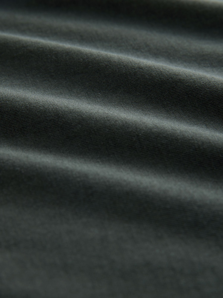 Green Dark Slim Fit Essential Crew Neck Cotton T-Shirt - Image 3 of 3 Green Dark Slim Fit Essential Crew Neck Cotton T-Shirt - Image 3 of 3