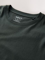Dunkelgrün - Schmale Passform - Essential Rundhals-T-Shirt aus Baumwolle - Bild 6 von 7