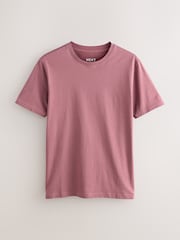 Rosa - Ajuste fino - Camiseta de algodão com gola redonda Essential - Imagem 1 de 3