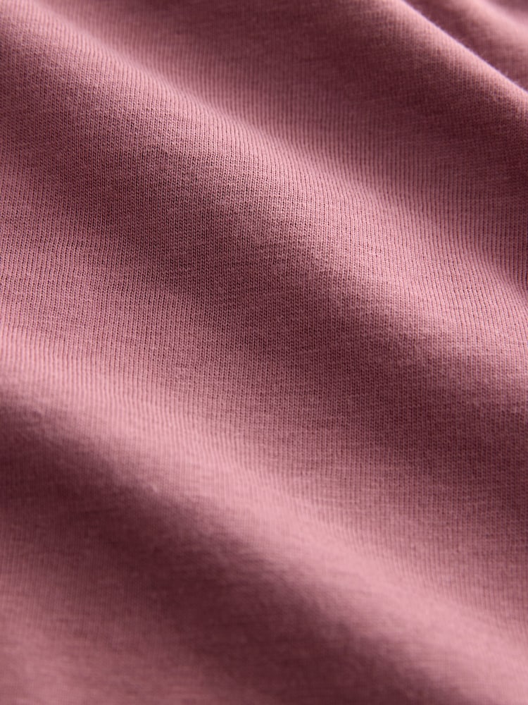 Rosa - Ajuste fino - Camiseta de algodão com gola redonda Essential - Imagem 2 de 3