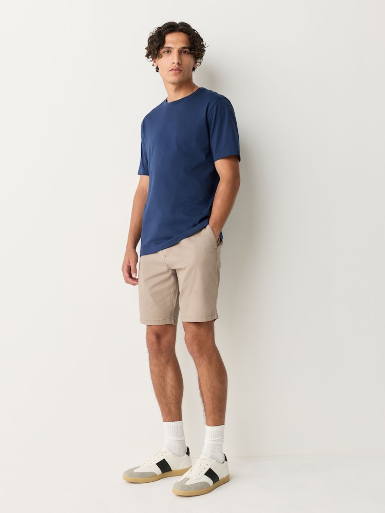 Deep Blue Slim Fit Essential Crew Neck Cotton T-Shirt - Image 2 of 7