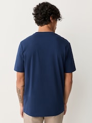 Deep Blue Slim Fit Essential Crew Neck Cotton T-Shirt - Image 3 of 7