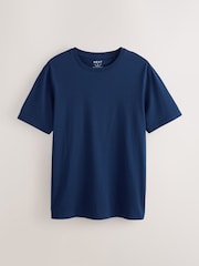 Deep Blue Slim Fit Essential Crew Neck Cotton T-Shirt - Image 5 of 7