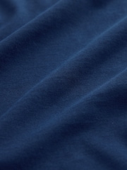 Deep Blue Slim Fit Essential Crew Neck Cotton T-Shirt - Image 6 of 7