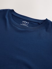 Deep Blue Slim Fit Essential Crew Neck Cotton T-Shirt - Image 7 of 7