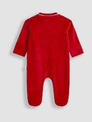 JoJo Maman Bébé Red Raindeer My First Christmas Velour All-In-One - Image 8 of 8