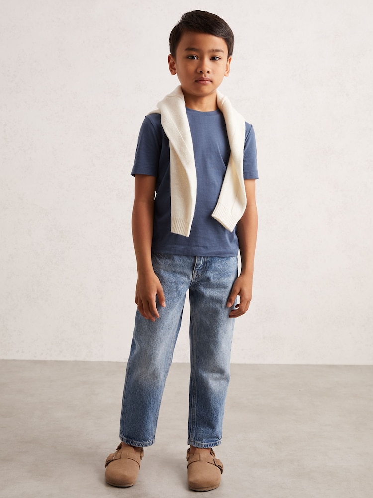Reiss Ocean Blue Bless 3-9 yrs Crew Neck T-Shirt - Image 1 of 4 Reiss Ocean Blue Bless 3-9 yrs Crew Neck T-Shirt - Image 1 of 4