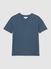 Reiss Ocean Blue Bless Cotton Crew-Neck T-Shirt - Image 2 of 4