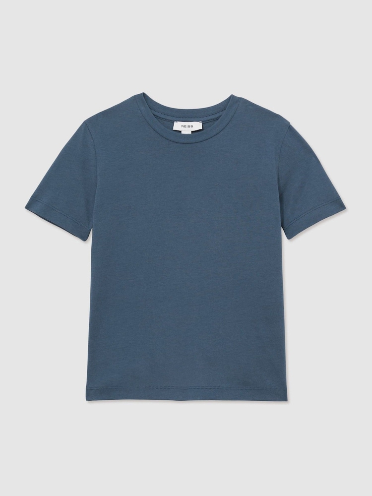 Reiss Ocean Blue Bless Cotton Crew-Neck T-Shirt - Image 2 of 4