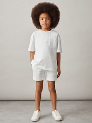 Reiss Off White Tane Cotton Palm-Embroidery Oversize T-Shirt - Image 1 of 5