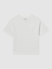 Reiss Off White Tane Cotton Palm-Embroidery Oversize T-Shirt - Image 2 of 5