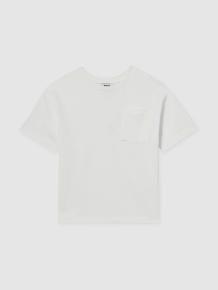 Reiss Off White Tane 13-14 yrs Cotton Palm-Embroidery Oversize T-Shirt - Image 1 of 5 Reiss Off White Tane 13-14 yrs Cotton Palm-Embroidery Oversize T-Shirt - Image 1 of 5