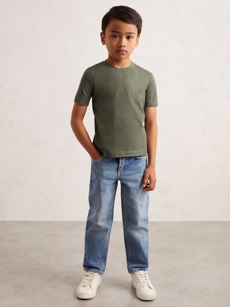Reiss Dark Sage Bless 3-9 yrs Crew Neck T-Shirt - Image 1 of 4 Reiss Dark Sage Bless 3-9 yrs Crew Neck T-Shirt - Image 1 of 4