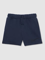 Reiss Washed Navy Perry Cotton Brand-Embroidered Shorts - Image 2 of 4