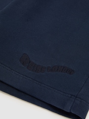 Reiss Washed Navy Perry Cotton Brand-Embroidered Shorts - Image 4 of 4