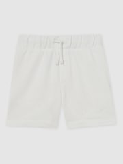 Off White - Reiss Perry Cotton Brand-Embroidered Shorts - Bild 2 von 5