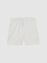 Off White - Reiss Perry Cotton Brand-Embroidered Shorts - Imagen 1 de 5