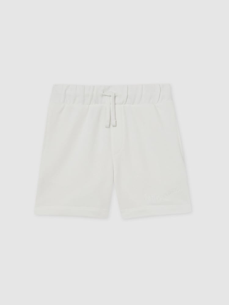 Off White - Reiss Perry Cotton Brand-Embroidered Shorts - Imagen 1 de 5