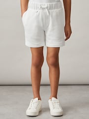 Off White - Reiss Perry Cotton Brand-Embroidered Shorts - Imagen 3 de 5