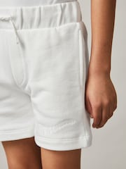 Off White - Reiss Perry Cotton Brand-Embroidered Shorts - Imagen 4 de 5
