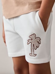Reiss Kayo Cotton Blend Palm Embroidered Shorts - Imagen 1 de 4