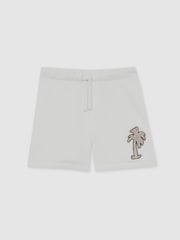 Reiss Kayo Cotton Blend Palm Embroidered Shorts - Imagen 2 de 4