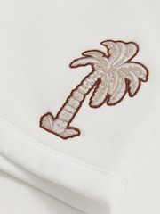 Reiss Kayo Cotton Blend Palm Embroidered Shorts - Imagen 4 de 4