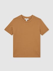 Reiss Tan Brown Bless Cotton Crew-Neck T-Shirt - Image 2 of 4