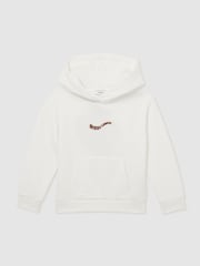 Reiss Manilla Cotton-Blend Palm-Embroidered Hoodie - Imagen 2 de 5