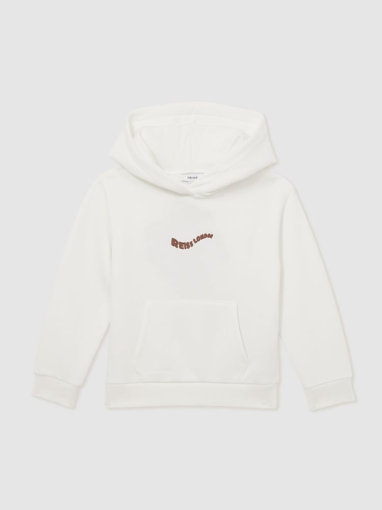 Reiss Manilla Cotton-Blend Palm-Embroidered Hoodie - Imagen 2 de 5