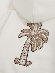 Reiss Manilla Cotton-Blend Palm-Embroidered Hoodie - Imagen 5 de 5