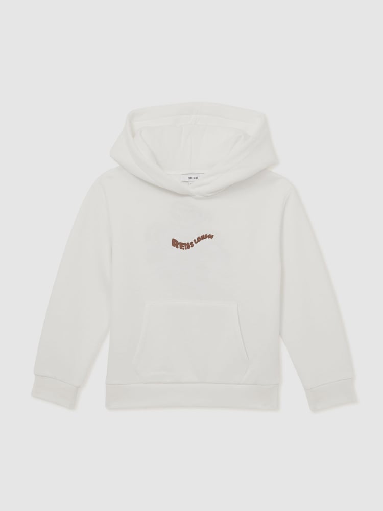 Reiss Manilla Cotton-Blend Palm-Embroidered Hoodie - Bild 1 von 4