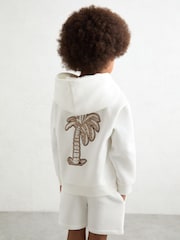 Reiss Manilla Cotton-Blend Palm-Embroidered Hoodie - Bild 2 von 4