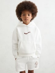 Reiss Manilla Cotton-Blend Palm-Embroidered Hoodie - Bild 3 von 4