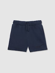 Azul marino descolorido - Reiss Perry Cotton Brand-Embroidered Shorts - Imagen 1 de 4