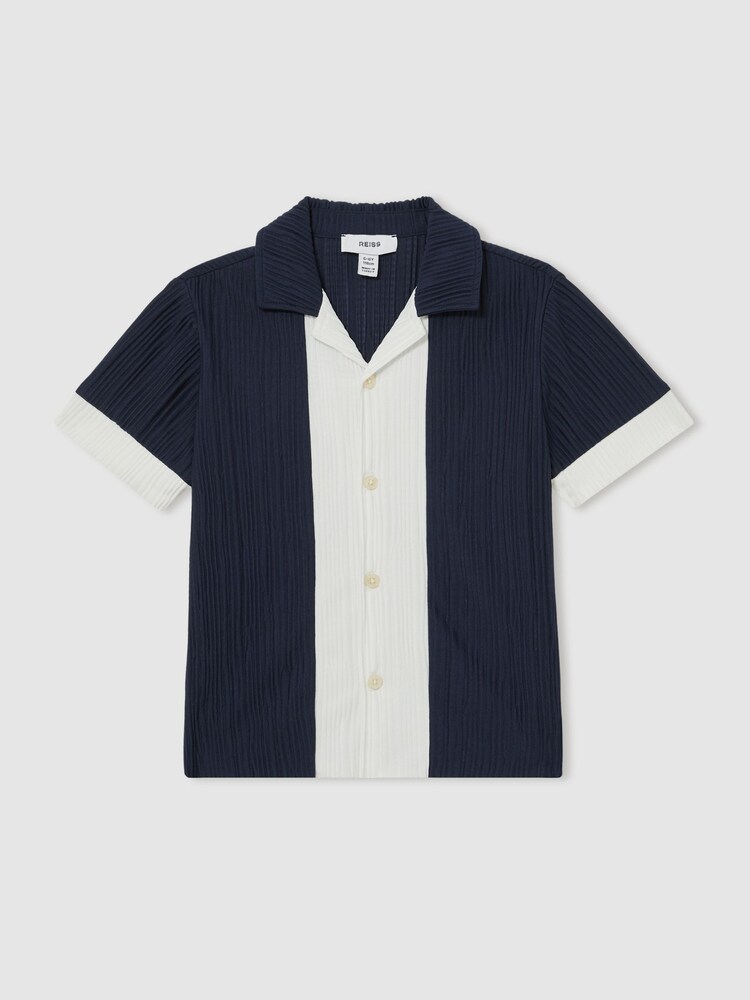 Reiss Armen Plissé Colour-Block Shirt - Imagen 2 de 4