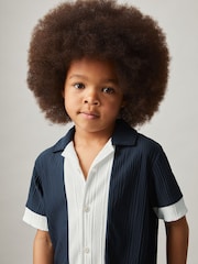 Reiss Armen Plissé Colour-Block Shirt - Imagen 3 de 4